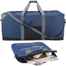 40" Blue Heavy Duty Polyester Waterproof Jumbo Duffel Bag Luggage Suitcase Safe