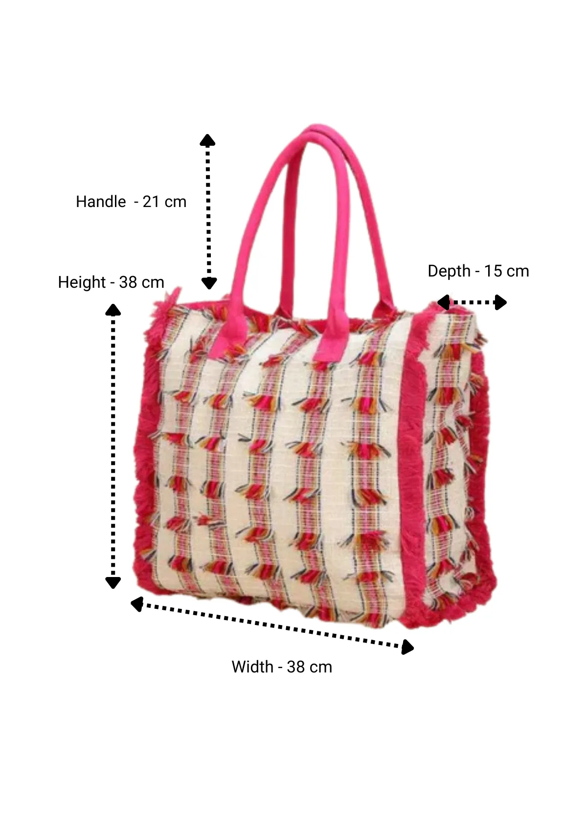 Acrylic Fringed Handcrafted Tote Bag