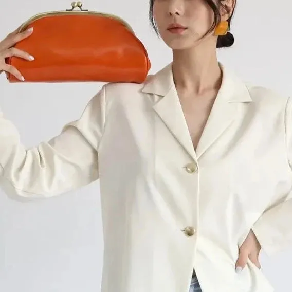 Aki Vintage Faux Leather Coin Clutch Bag