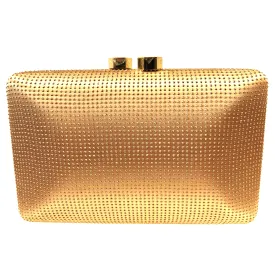 Anna Cecere 0137 Champagne Rhinestone EMEBLLISHED with Gold Trim Clutch