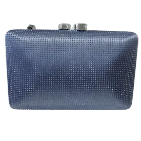 Anna Cecere 0137 Cornflower Blue Rhinestone EMEBLLISHED with Silver Trim Clutch