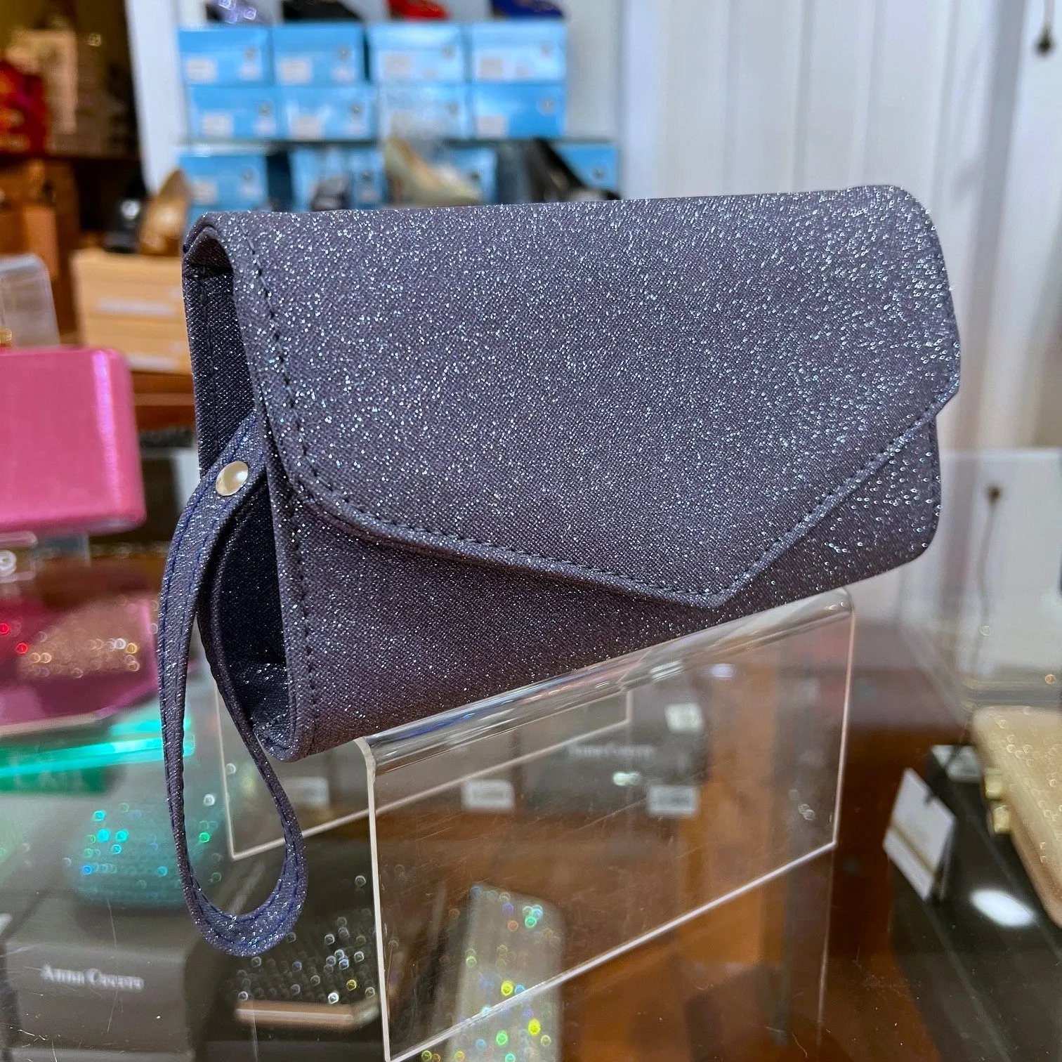 B123 Cometa Ocean Blue Lurex Clutch