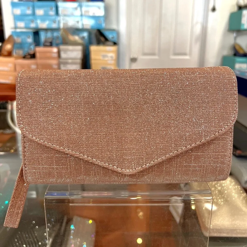 B123 Galassia Platino Champagne Glitter Lurex Clutch