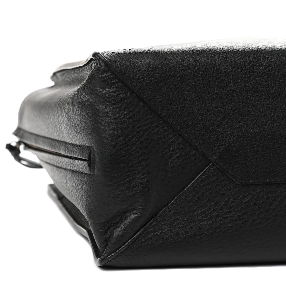 Balenciaga Black Calfskin Leather Papier Za Blackout B4 Perforated Leather Tote