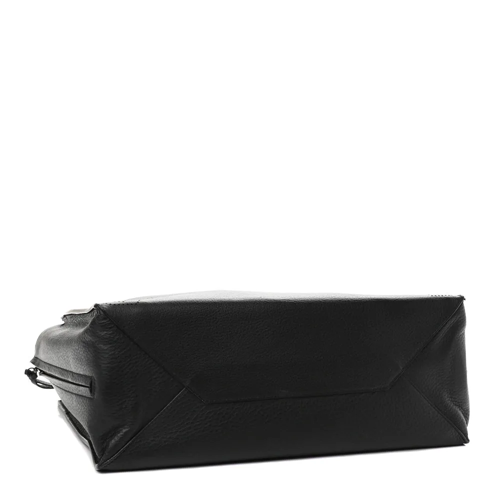 Balenciaga Black Calfskin Leather Papier Za Blackout B4 Perforated Leather Tote