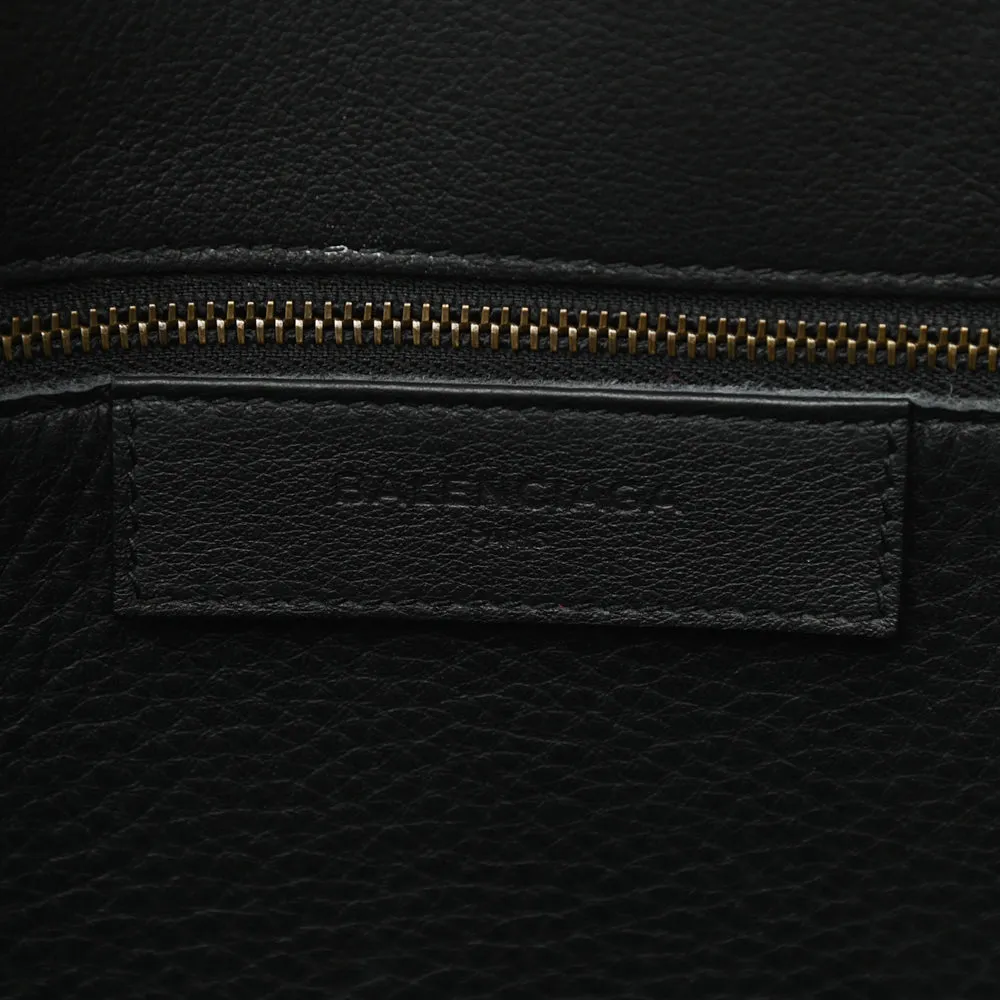 Balenciaga Black Calfskin Leather Papier Za Blackout B4 Perforated Leather Tote