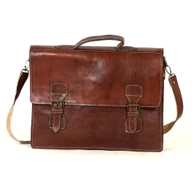 Biyadina Premium Vintage Messenger Leather Bag Handmade Satchel Dark Brown handmade by our highly expert craftsman