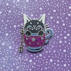 Black Tea Cat Pin