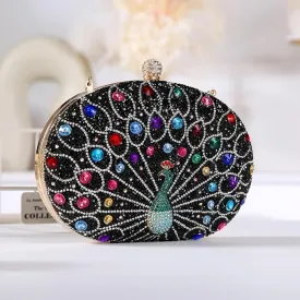 Brand: Beaguful Beaguful Women's Chic Evening Peacock HandBags Sparkly Rhinestone Clutch Purses Crystal Diamond Bags