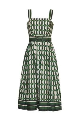 Candace Dress in Tile Green