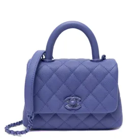 Chanel Purple Caviar Quilted Incognito Extra Mini Coco Handle Flap Bag