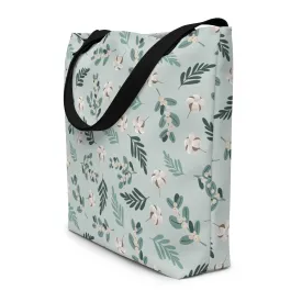 Cozy Christmas Floral Large Tote Bag