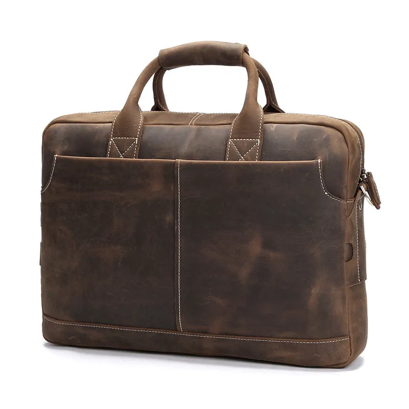 Crazy Horse Leather Men's Vintage Shoulder Bag
