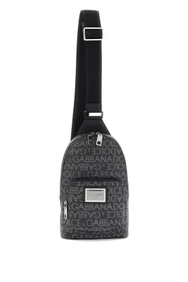 crossbody beltpack with all-over logo