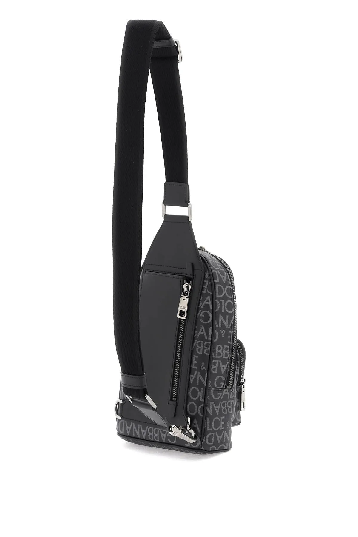 crossbody beltpack with all-over logo