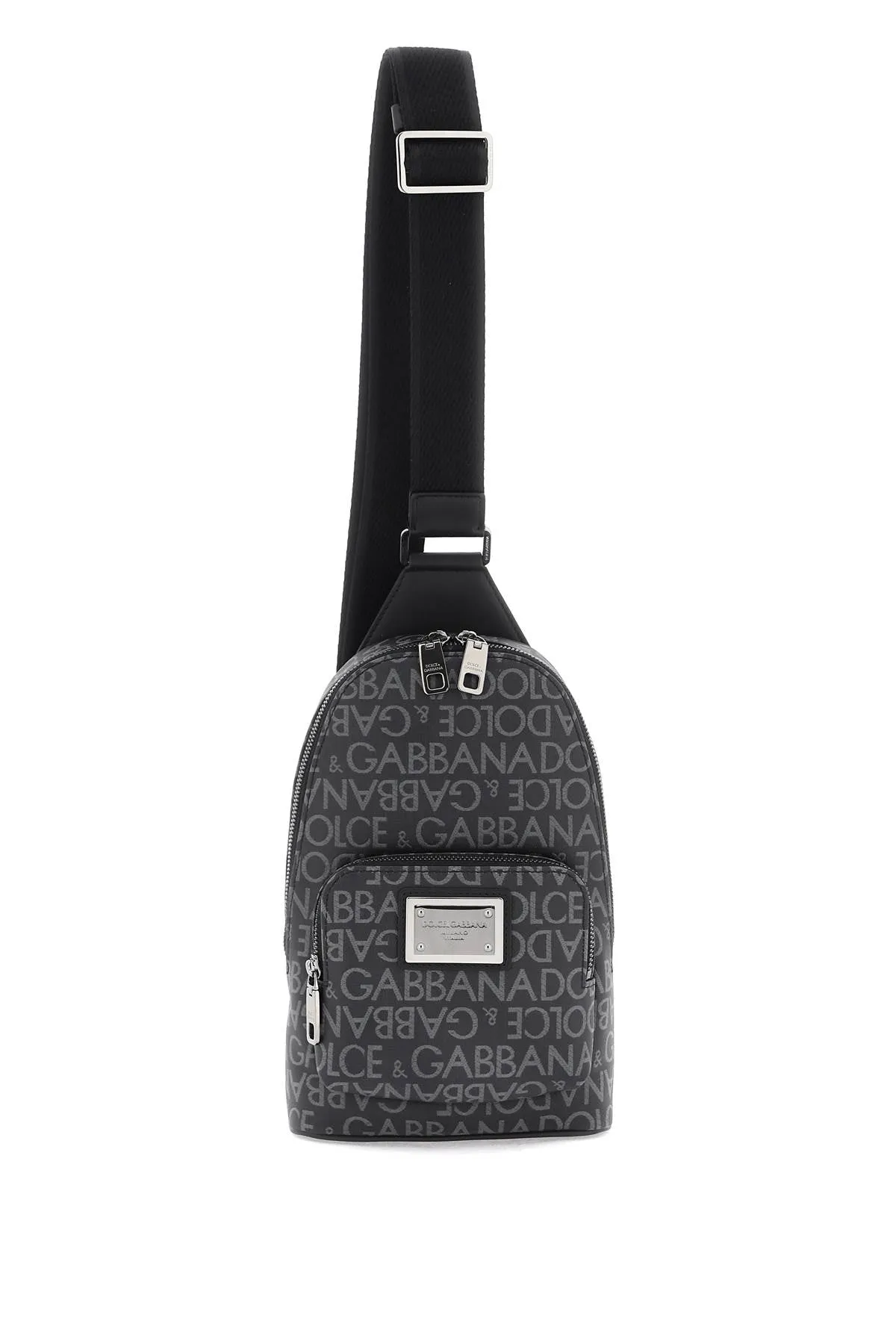 crossbody beltpack with all-over logo
