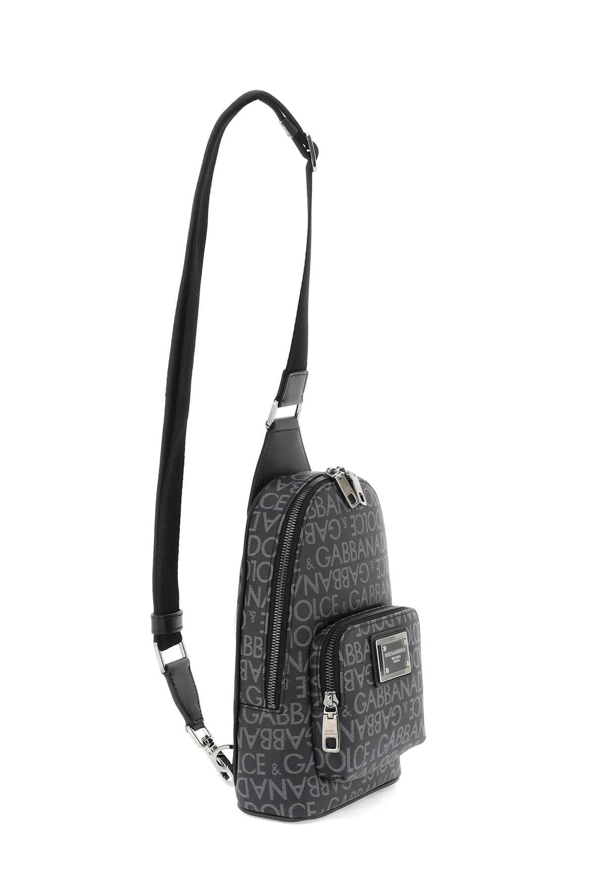 crossbody beltpack with all-over logo