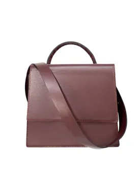 Crossbody Leather Bag - Burgundy