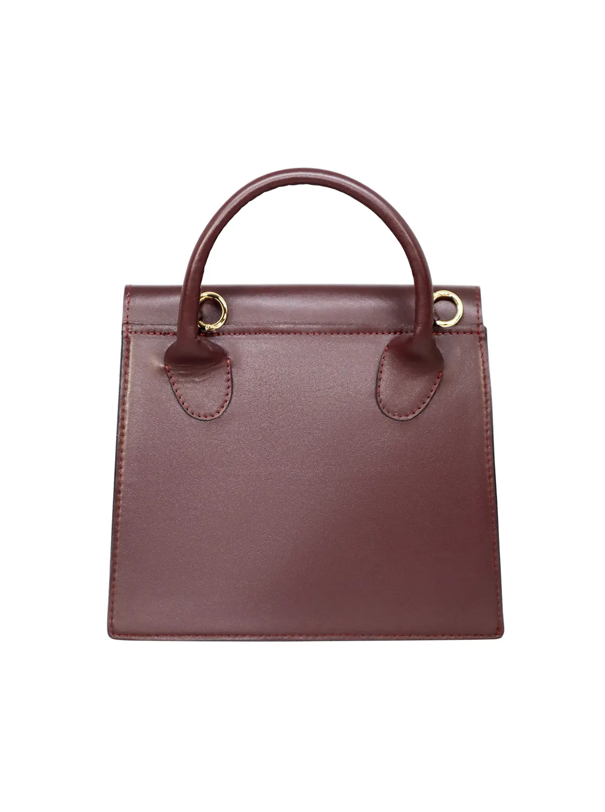 Crossbody Leather Bag - Burgundy
