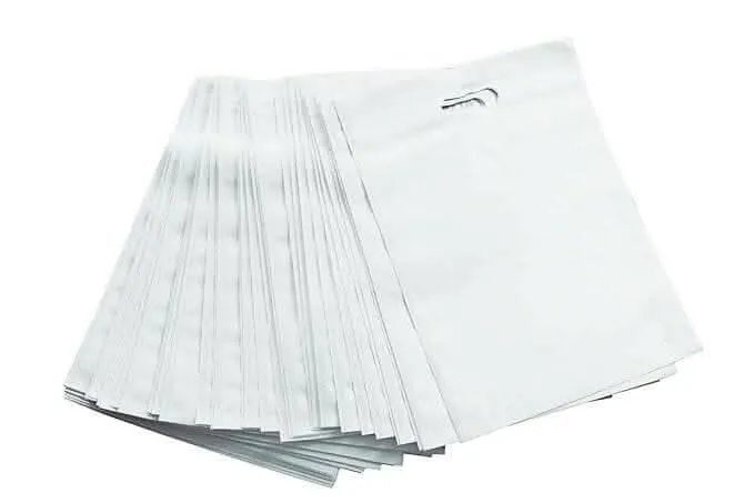 D-Cut Pattern White Cloth Bag (Pack of 100 , White)