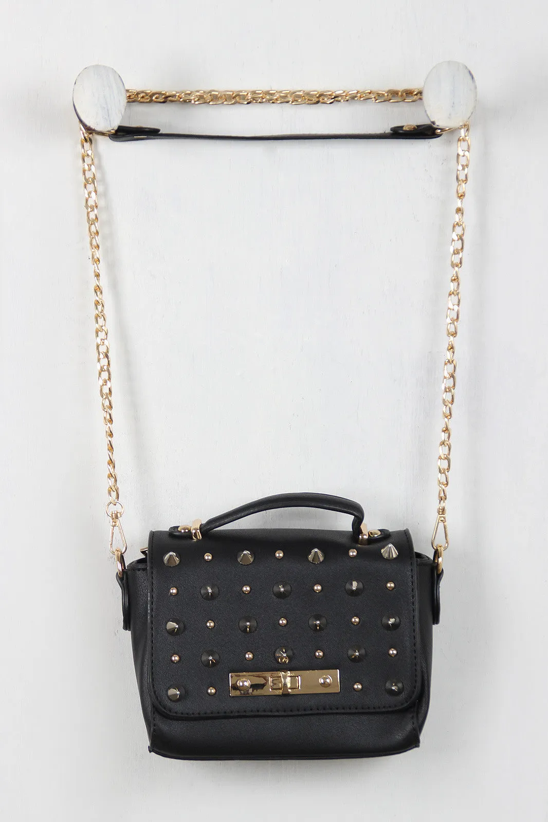 Dangerously Chic Spiked Cross Body Mini Bag