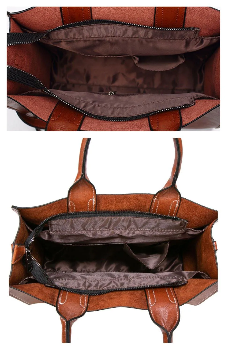 Faux Leather Tote Bag - Casual