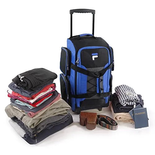 Fila 22" Lightweight Carry On Rolling Duffel Bag,  Blue,  One Size