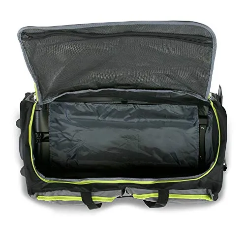 Fila 7-Pocket Large Rolling Duffel Bag, Grey/Neon Lime One Size