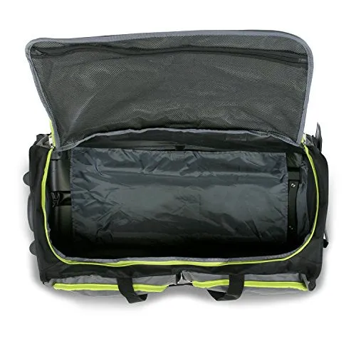 Fila 7-Pocket Large Rolling Duffel Bag, Grey/Neon Lime One Size