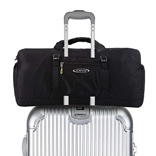 G4Free 60L Lightweight Foldable Portable Travel Duffel Bag for Gym Sports Luggage Camping(Black)