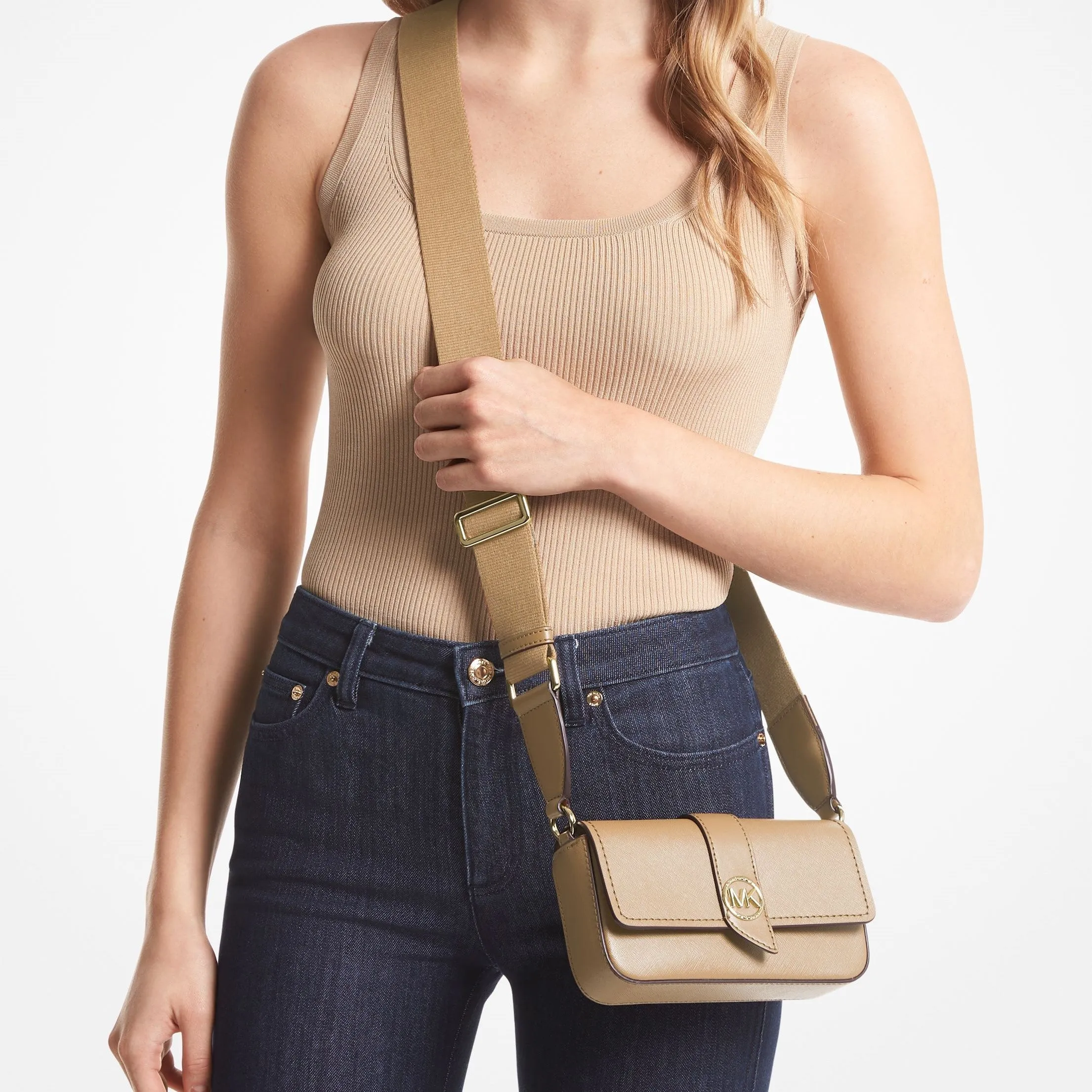 Greenwich Extra-Small Saffiano Leather Sling Crossbody Bag