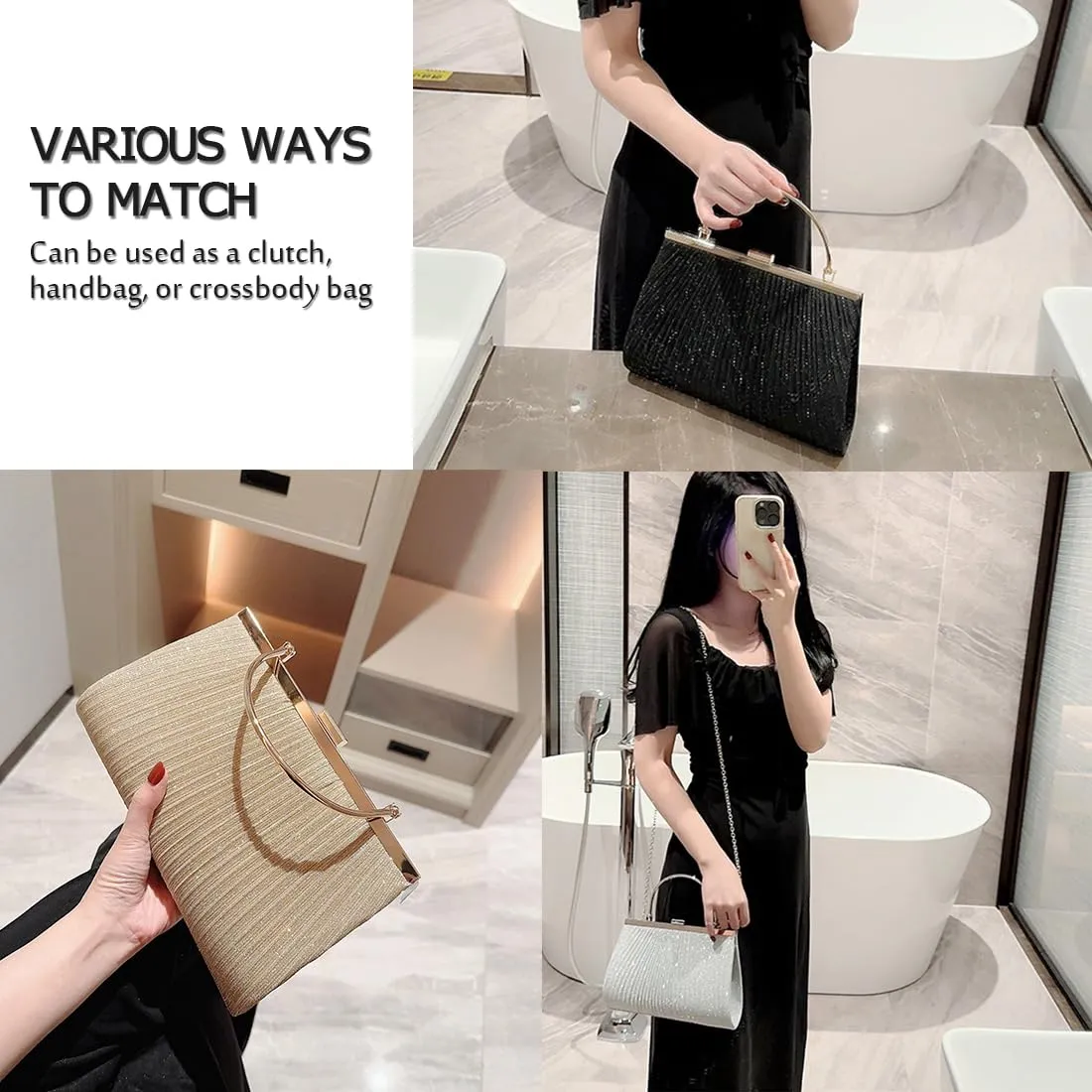 Handbag small clutch glitter bag evening bag