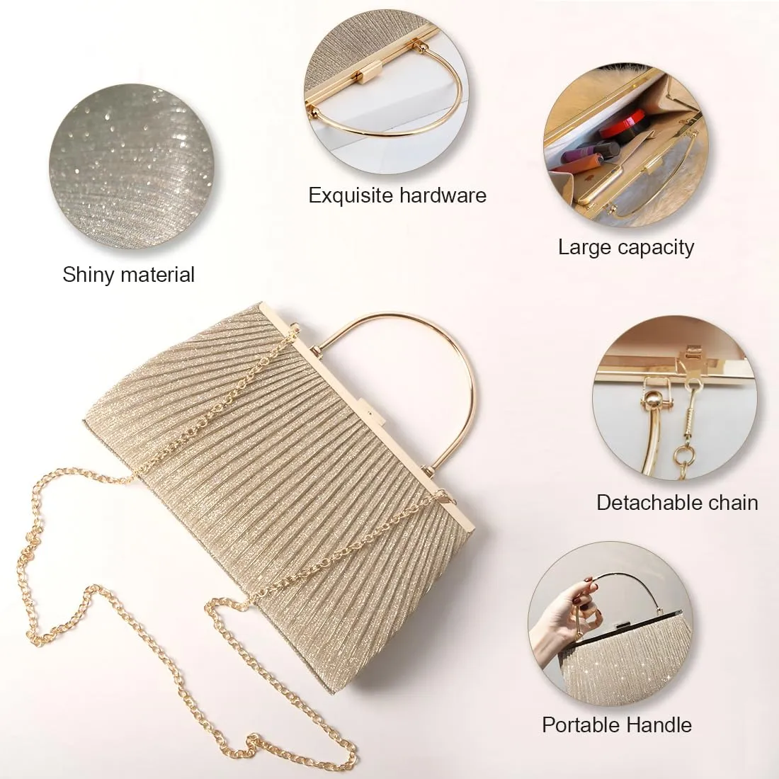 Handbag small clutch glitter bag evening bag