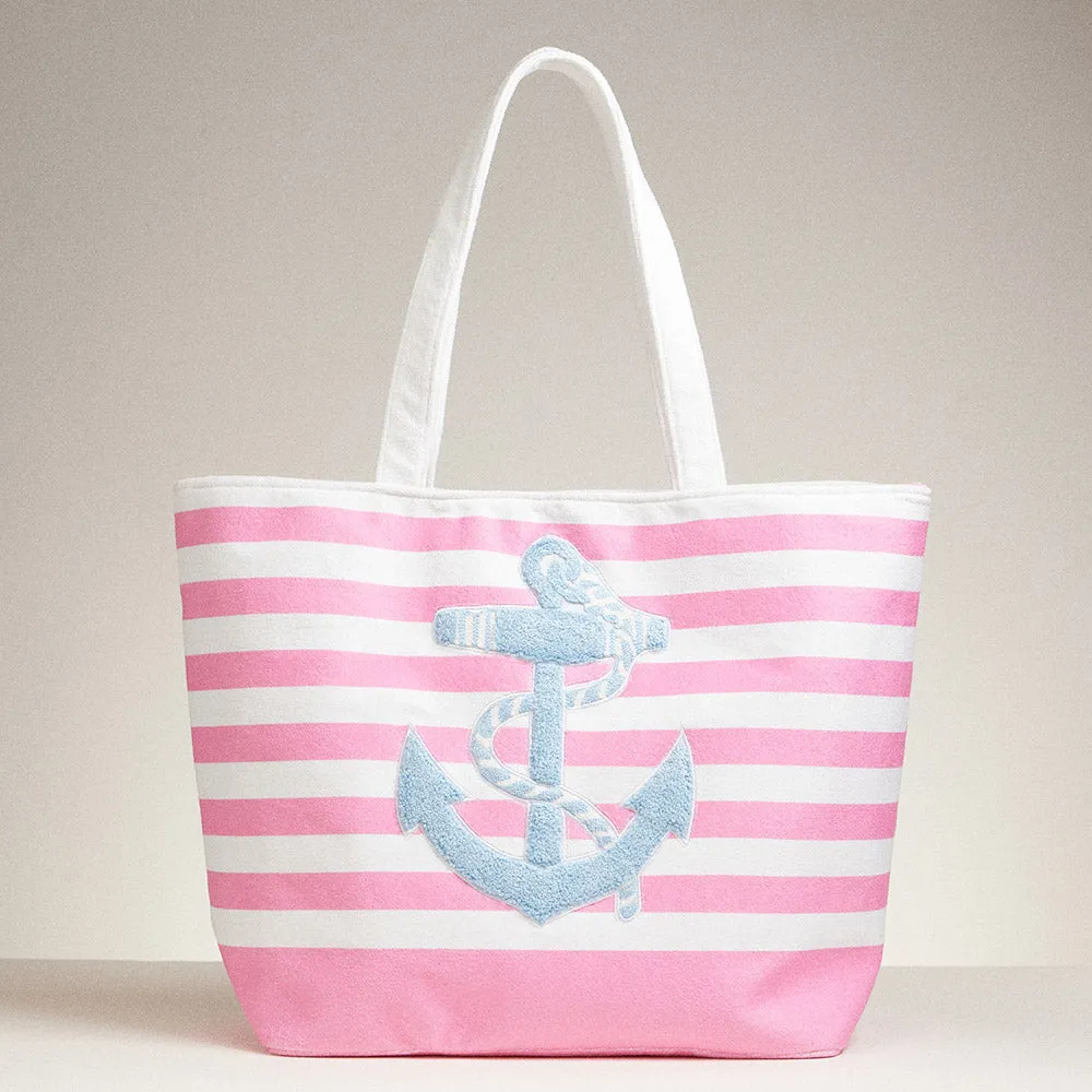 iLLASPARKZ Anchor Striped Tote Bag