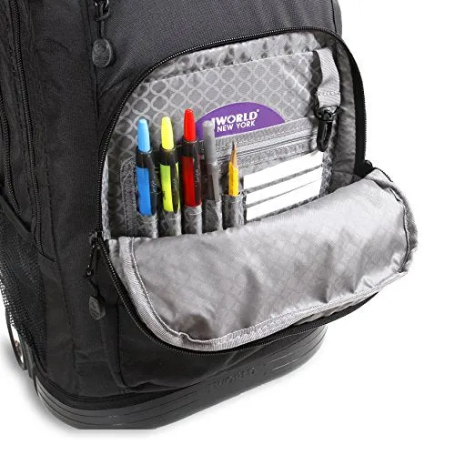 J World New York Sundance Rolling Backpack, Black, One Size
