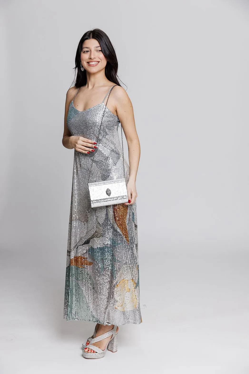 Kurt Geiger London Party Eagle Clutch Drench Τσάντα Ασημί 8764063979