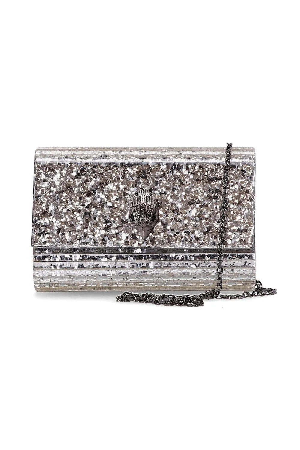 Kurt Geiger London Party Eagle Clutch Drench Τσάντα Ασημί 8764063979