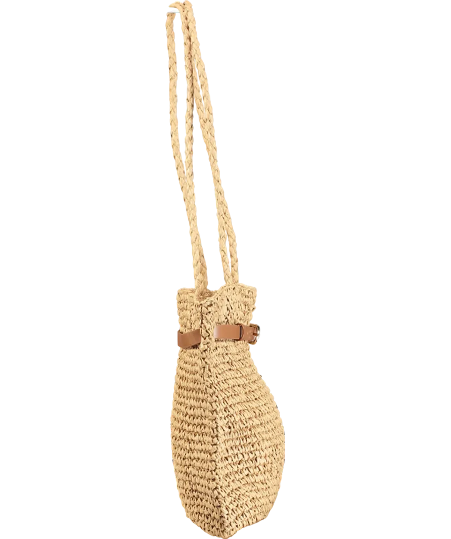 lefties Brown Natural-effect Shopper Bag With Belt Detail One Size