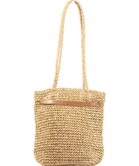 lefties Brown Natural-effect Shopper Bag With Belt Detail One Size