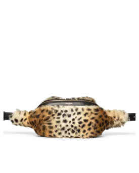 Leopard Print Fur Belt Bag