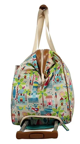 Lily Bloom Luggage Designer Pattern Suitcase Wheeled Duffel Carry On Bag (14in, Beach House)