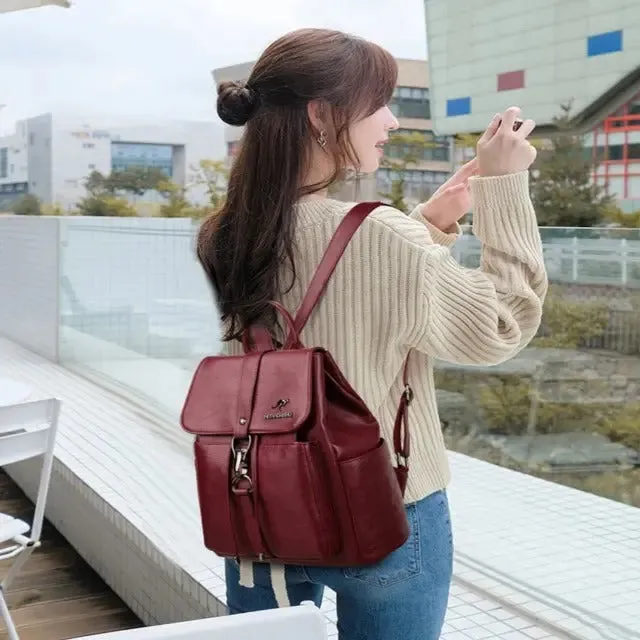 Luxury Soft Leather Women Backpack