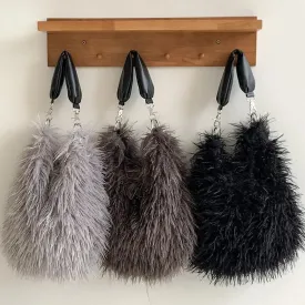 Mairi Faux Shaggy Fur Shoulder Hobo Bags