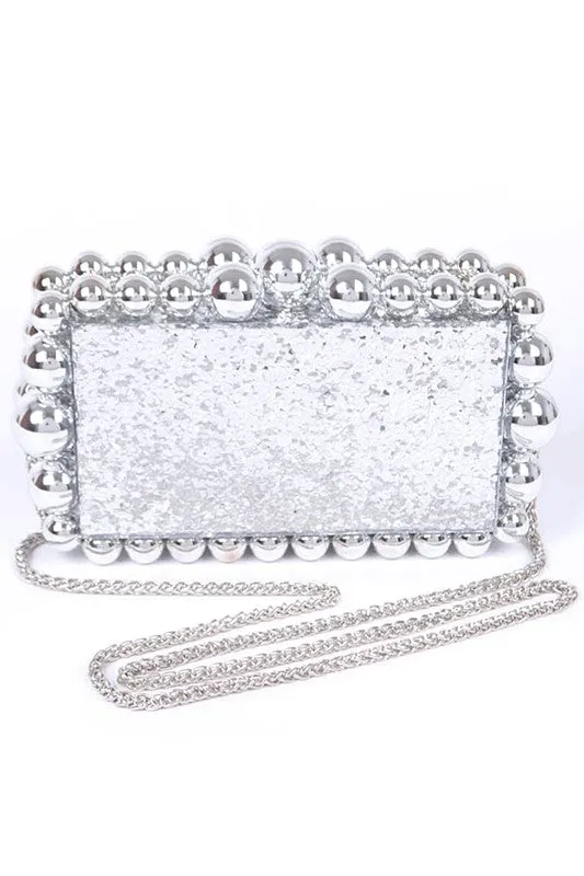 Metallic Beads Glitter Iconic Clutch