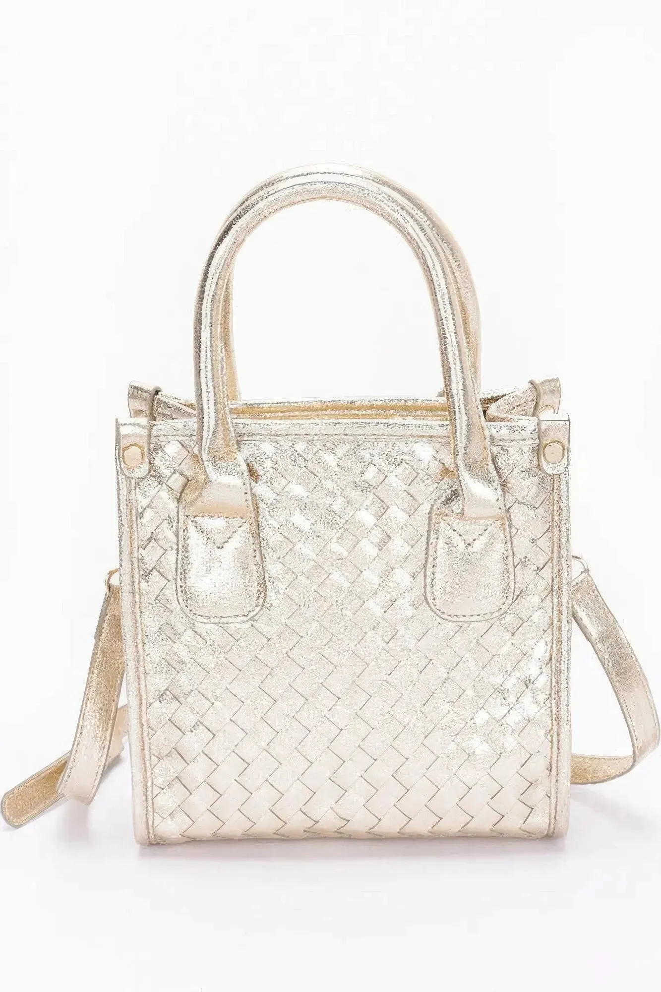 Metallic Braided Tote Bag