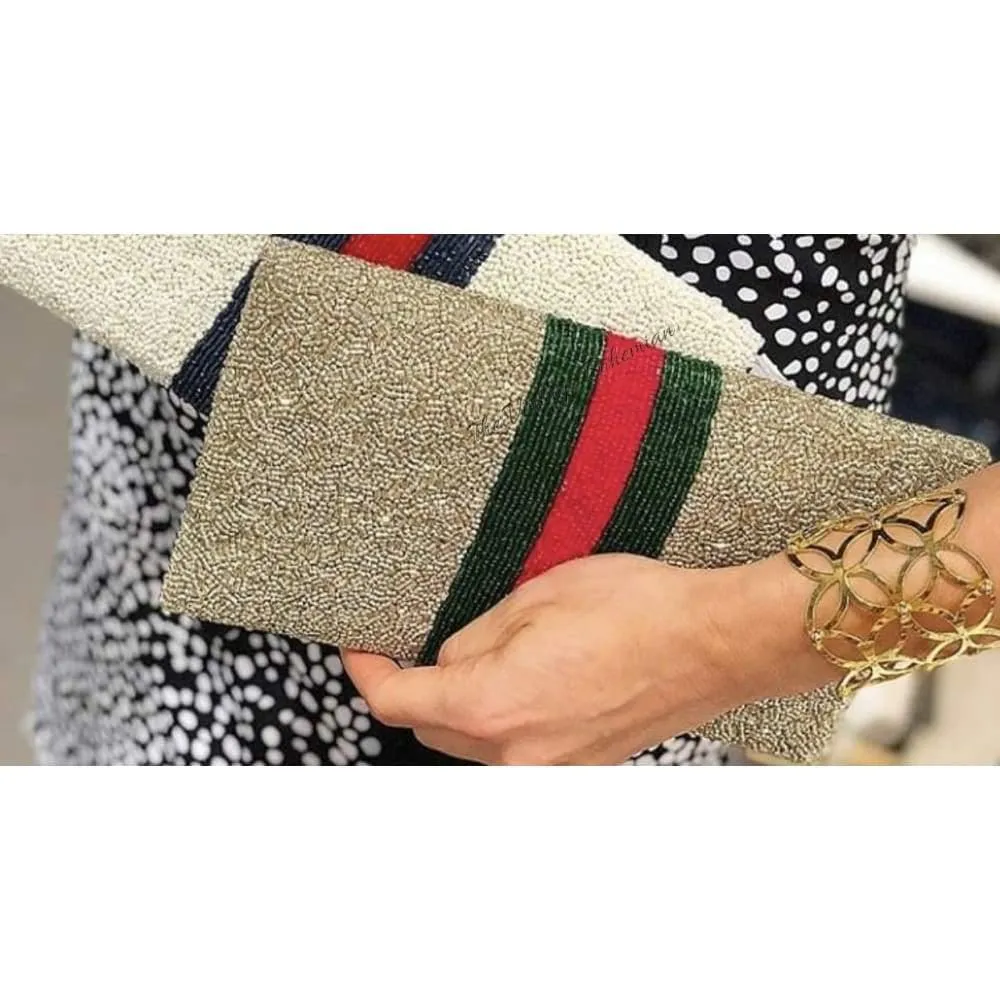 Moyna Beaded 3d Bee Clutch | Gold