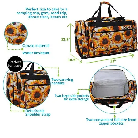 NGIL Canvas 23" Duffle Bags (Sunflower w/Cow-Black)