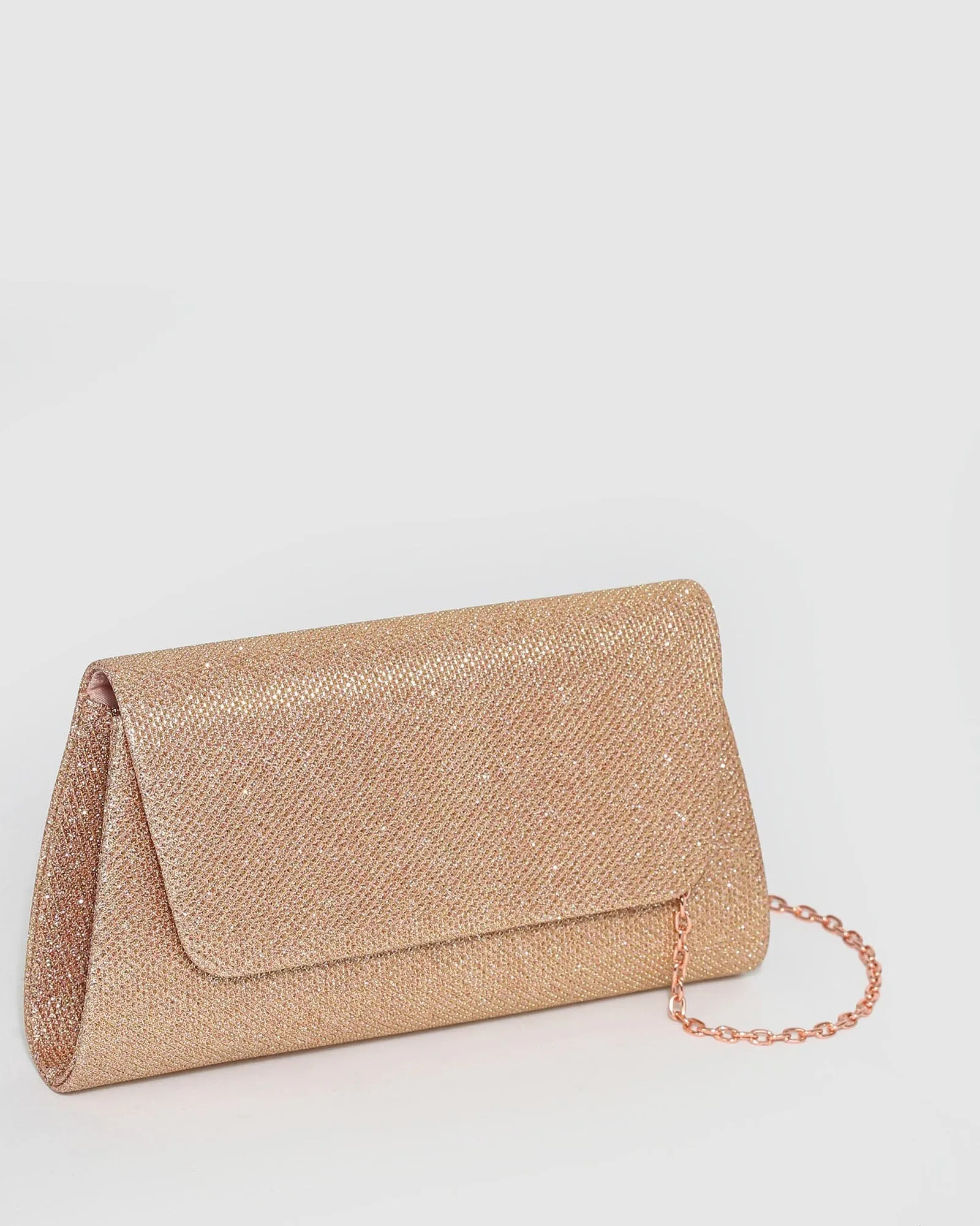 Rose Gold Leaha Evening Clutch Bag