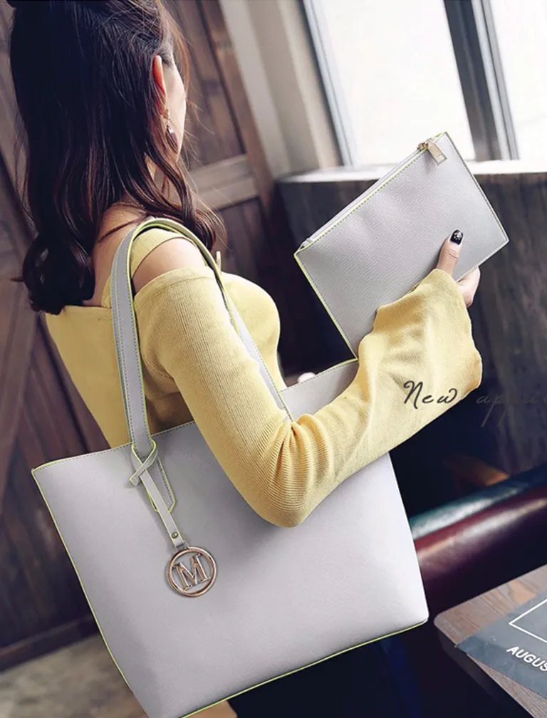 Sequined Letter M Tote Bag