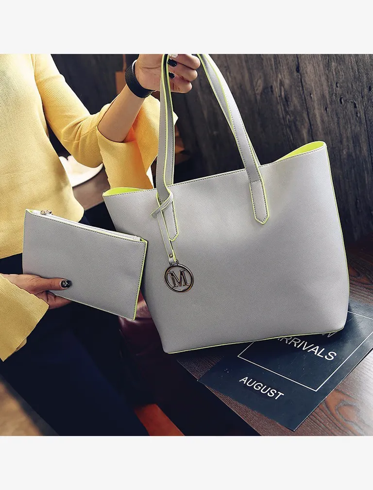 Sequined Letter M Tote Bag